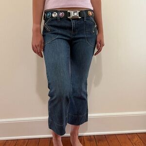 Juicy Couture Cropped Bootcut Jeans with Zipper Pockets
